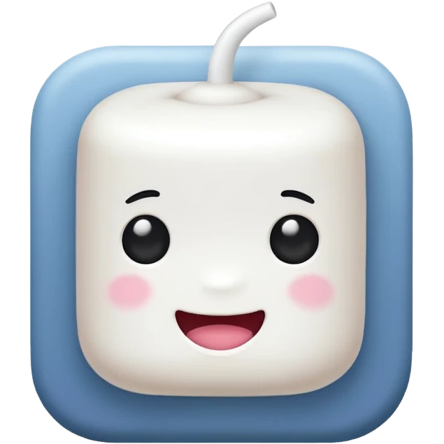 a single marshmallow, simple, clear emoji