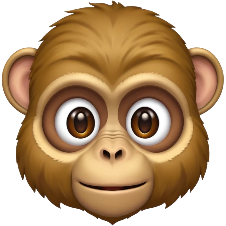 make a creepy monkey with a human face emoji