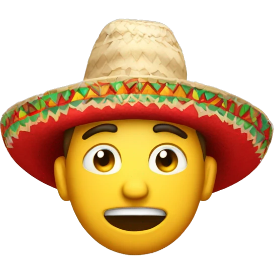 guy in mexican hat that is red and embarrassed  emoji