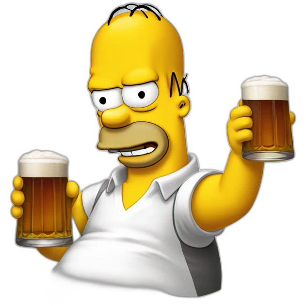 Homer Simpson qui boit de la bière emoji