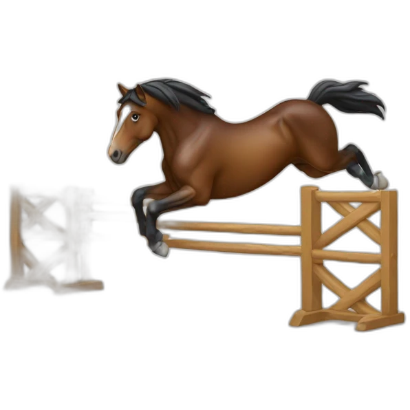 Cheval qui saute un obstacle emoji