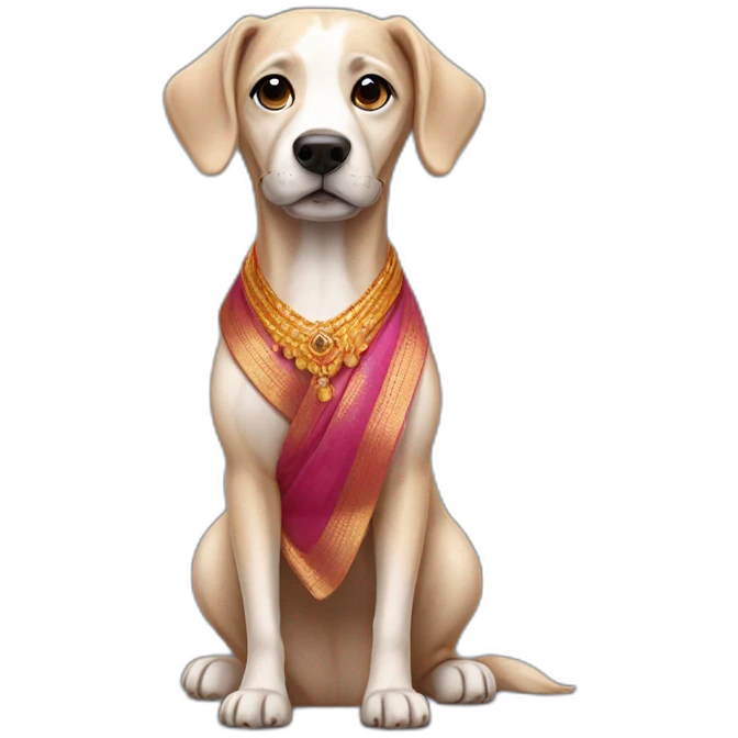 Dog wearing a saree emoji