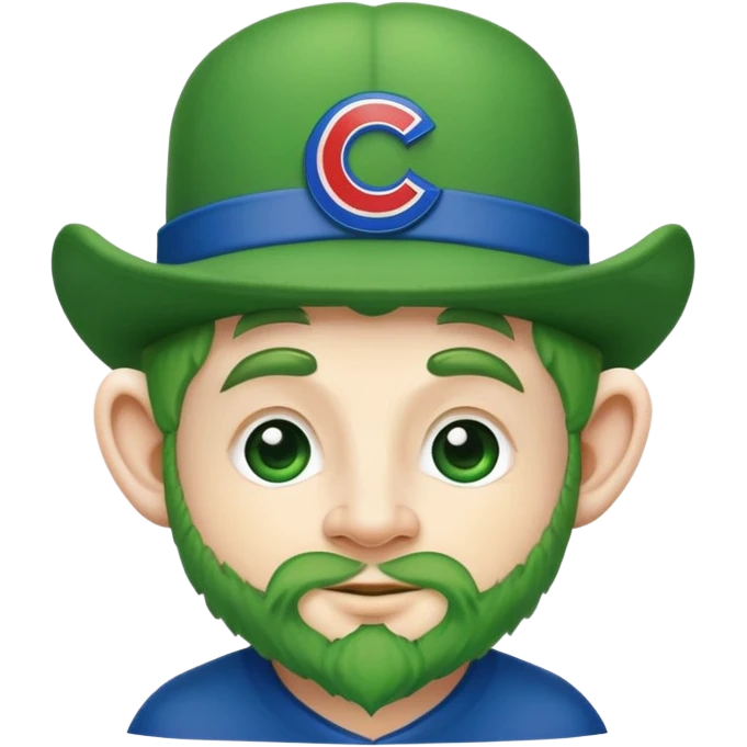Leprechaun wearing a Chicago Cubs hat  emoji