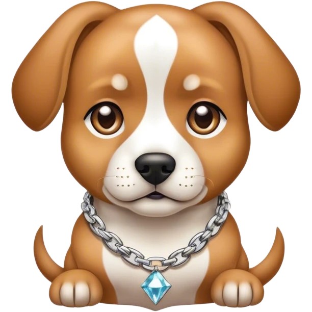Dog with diamond chains emoji