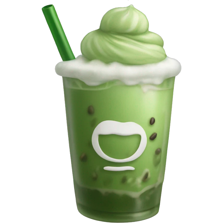 Iced Matcha Latte with study emoji