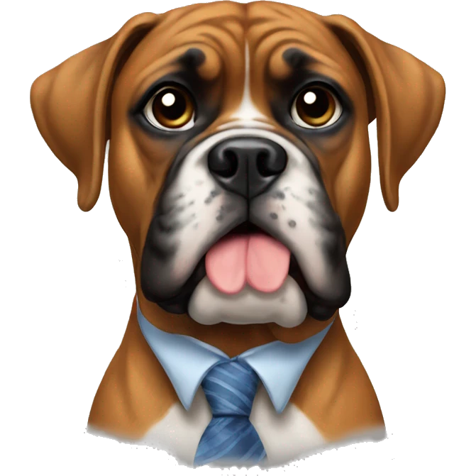 Boxer dog wearing a tie  emoji