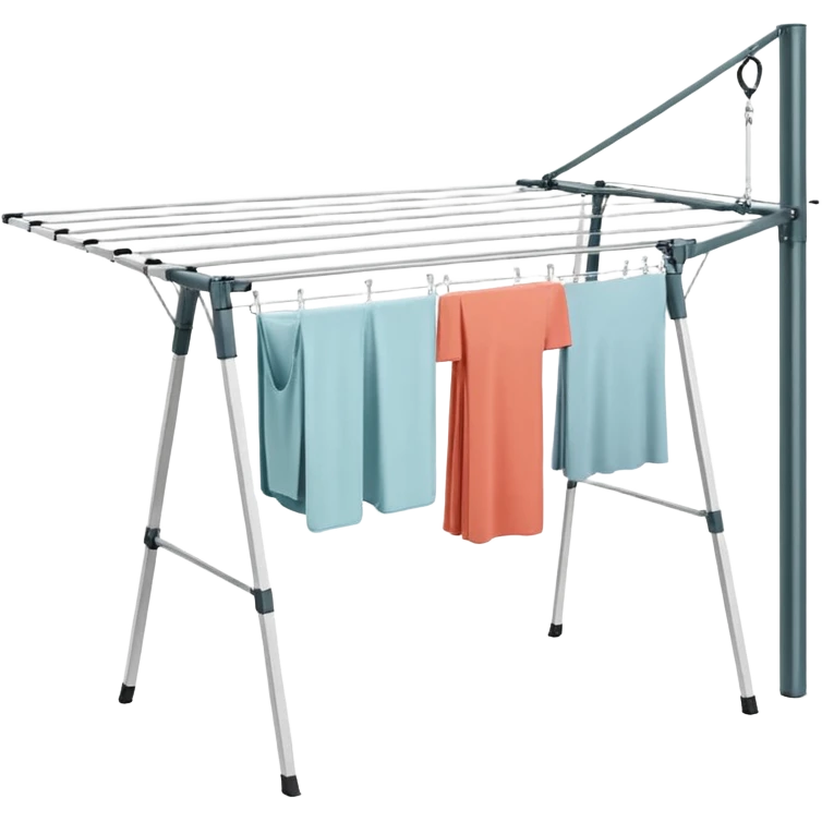 Brabantia Lift-O-Matic Outdoor 4 Arm Clothesline (197 ft/Ø 1.8") Height Adjustable, Folding Clothes Drying Rack emoji