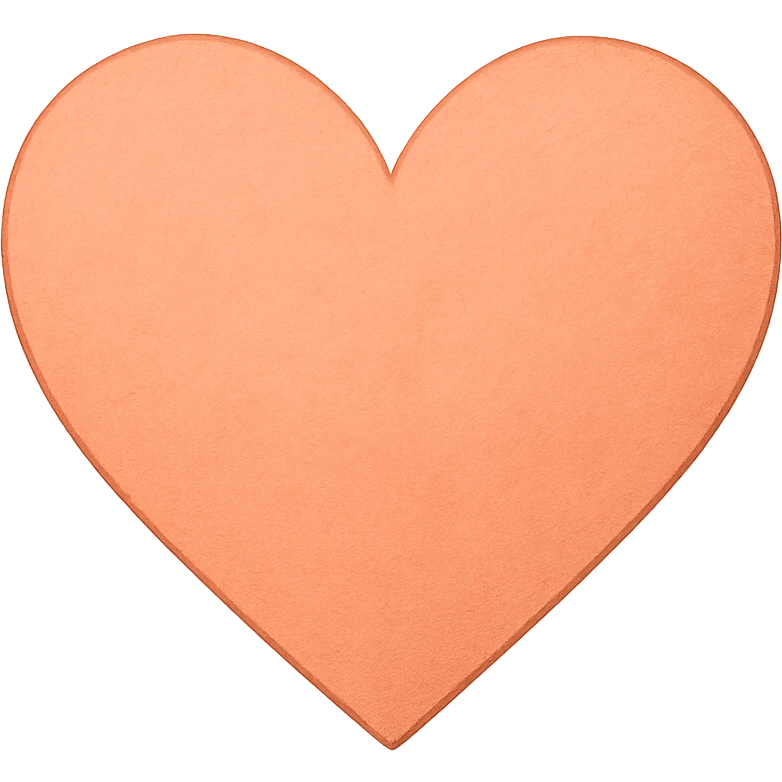 heart with a bright peach color, digital illustration, no background emoji