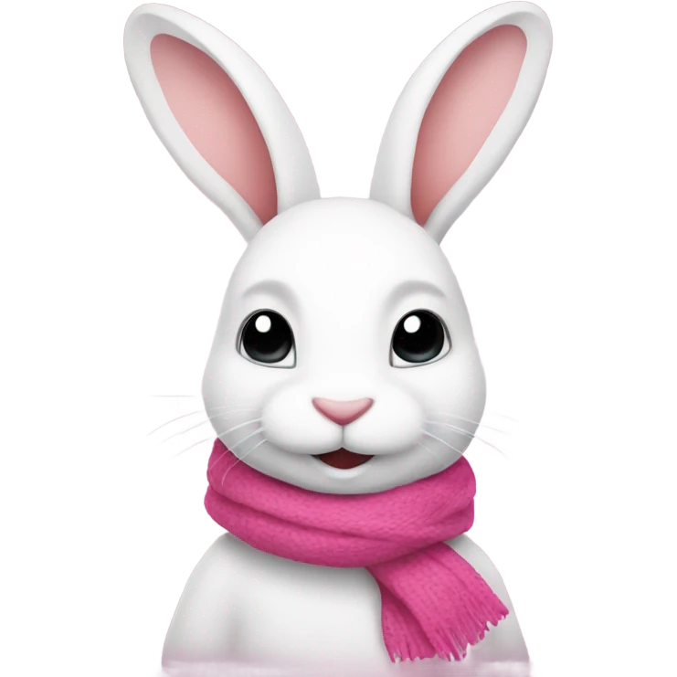 white rabbit with a pink scarf emoji