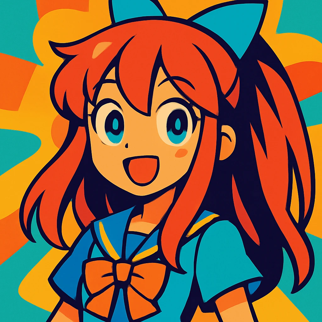 anime girl, vibrant toon style emoji
