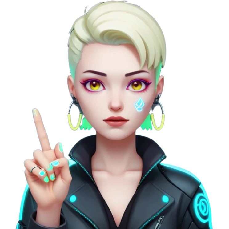 middle finger cyberpunk emoji