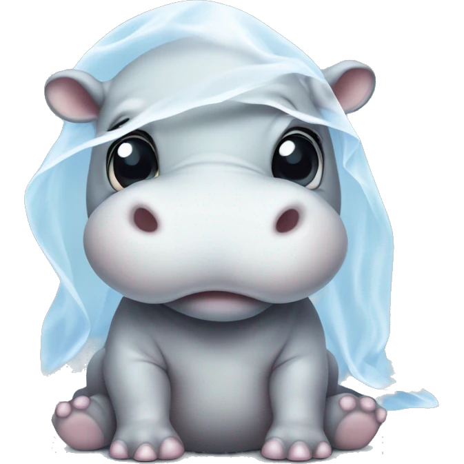 baby hippo dressed up as a ghost emoji