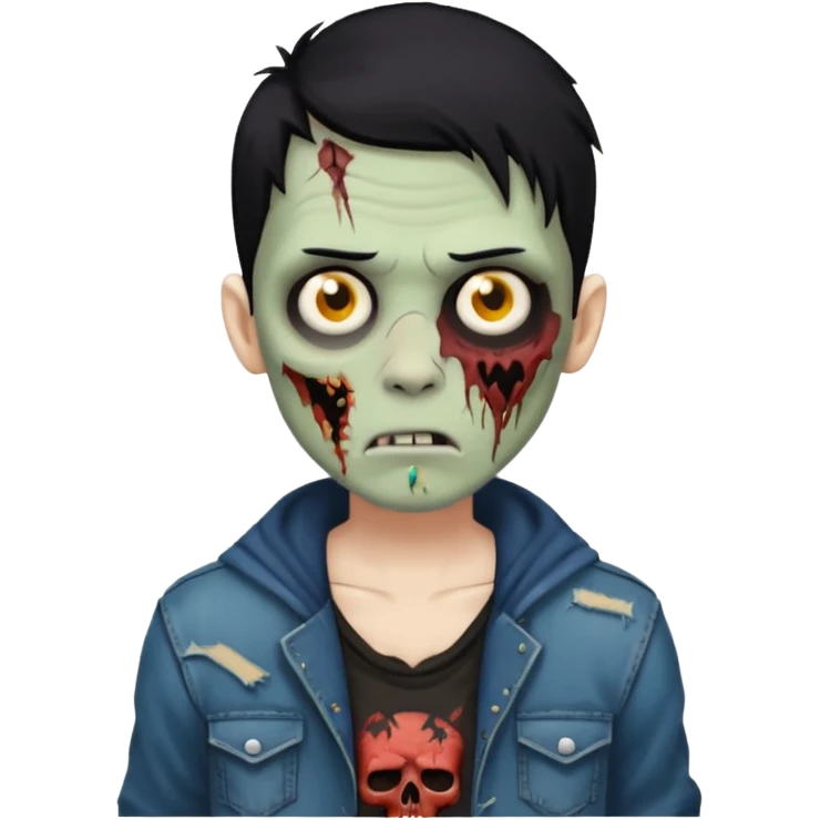 zoombie boy black hair emoji