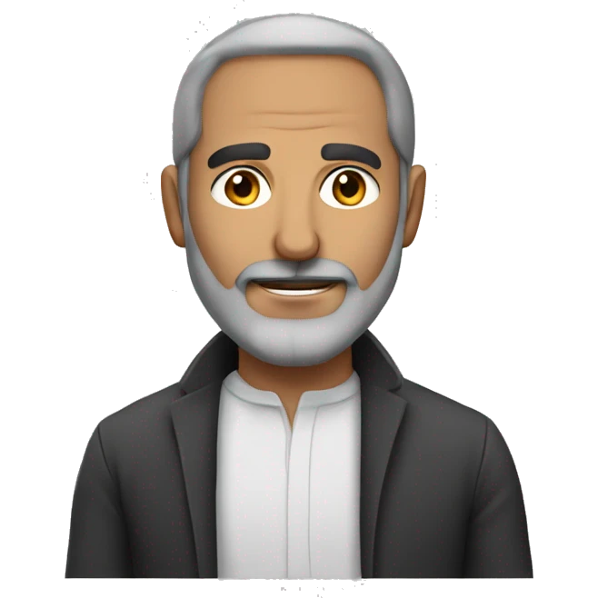 Middle aged middle eastern man with slight grey and slight beard emoji