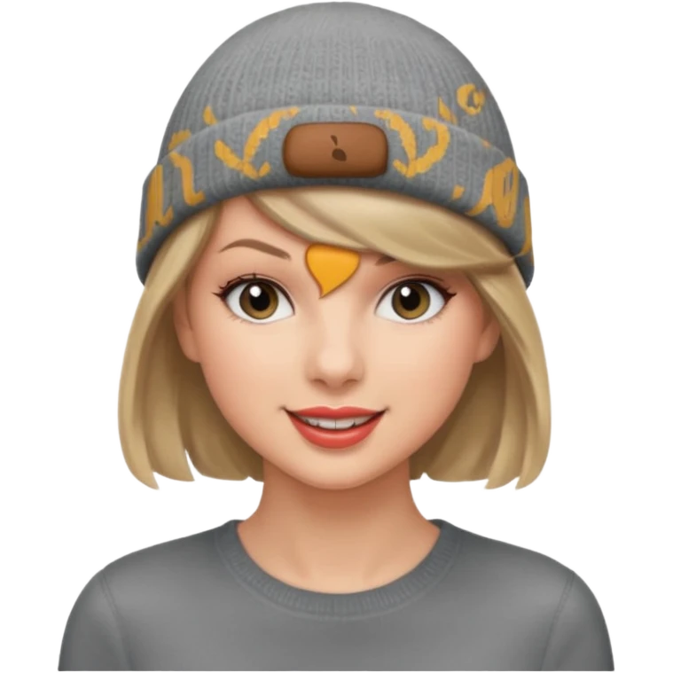 taylor swift wearing gray beanie emoji