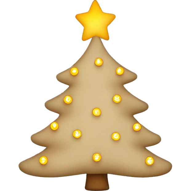 Beige Christmas tree with lights emoji