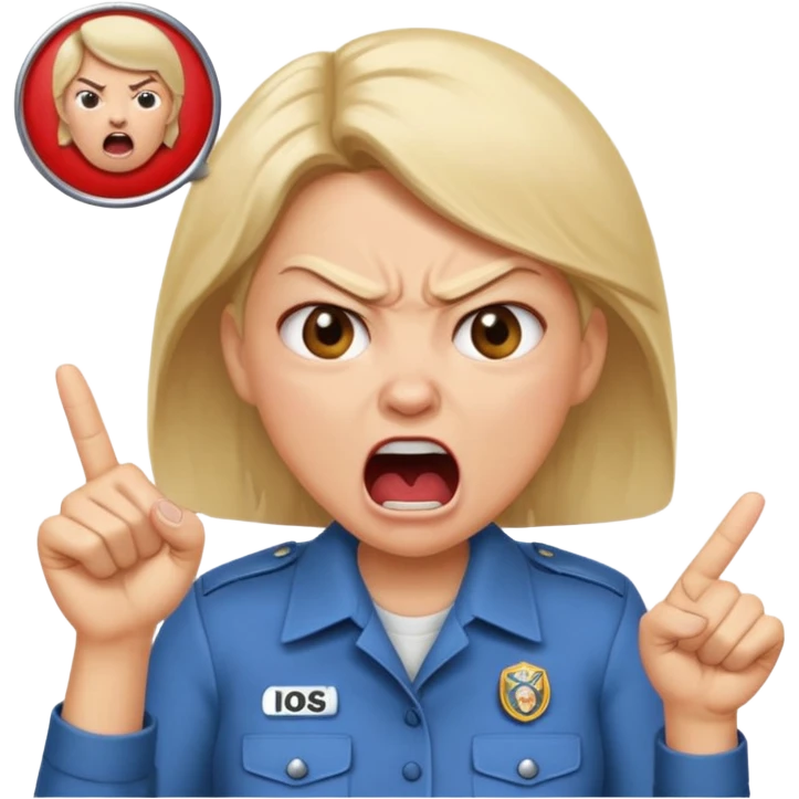 emojis.com a-karen-mom-yelling-at-somebody-that-wont-take-their-dog-out-and-is-showing-her-badge-but-its-fake emoji