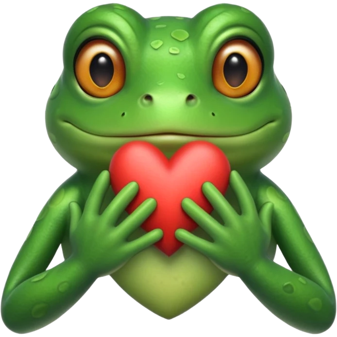 Frog making a heart emoji