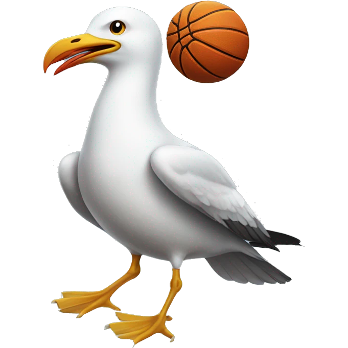 seagull playing basketball emoji