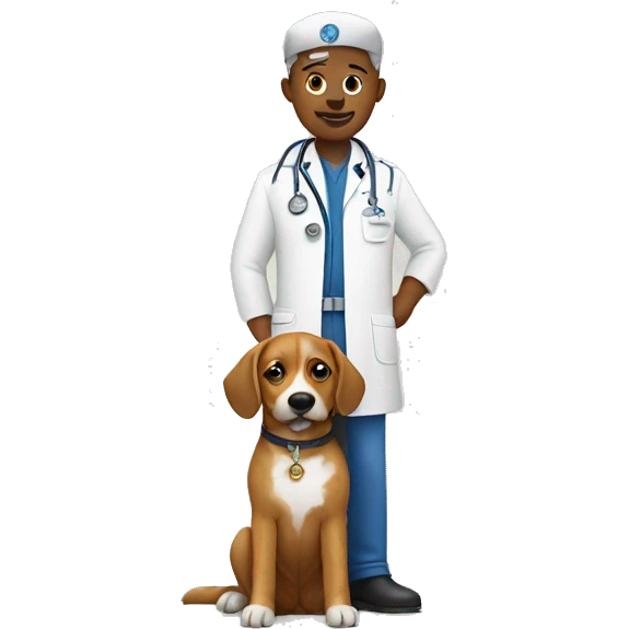 Vet with a dog emoji