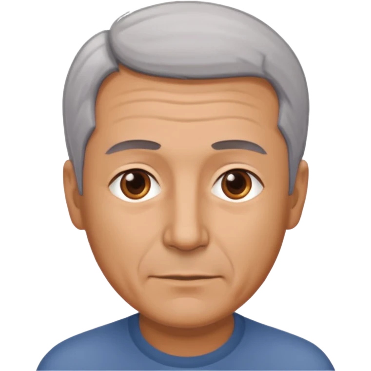 Illustrated emoji of a middle aged man with receding grey hair and brown eyes emoji