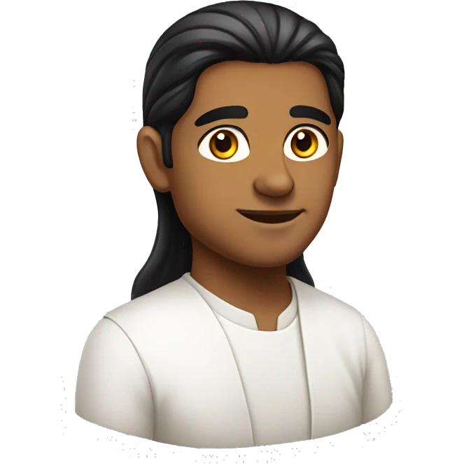 Young South Indian priest with black hair mullet. emoji