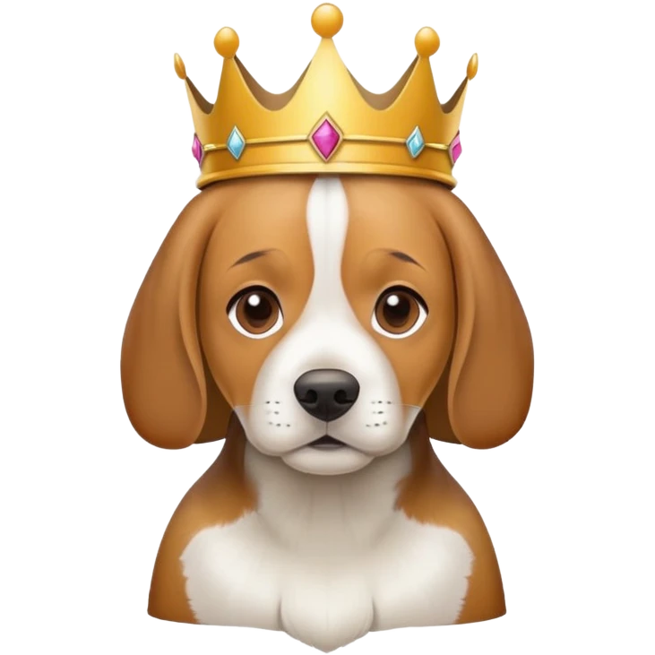Beagle wearing crown emoji