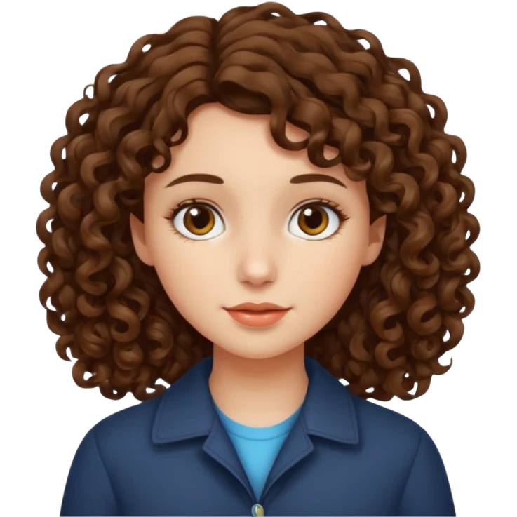 A girl with medium-length curly hair emoji