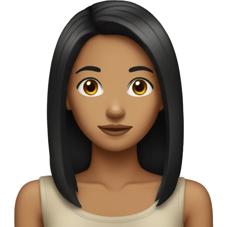 Tan girl with straight black hair emoji