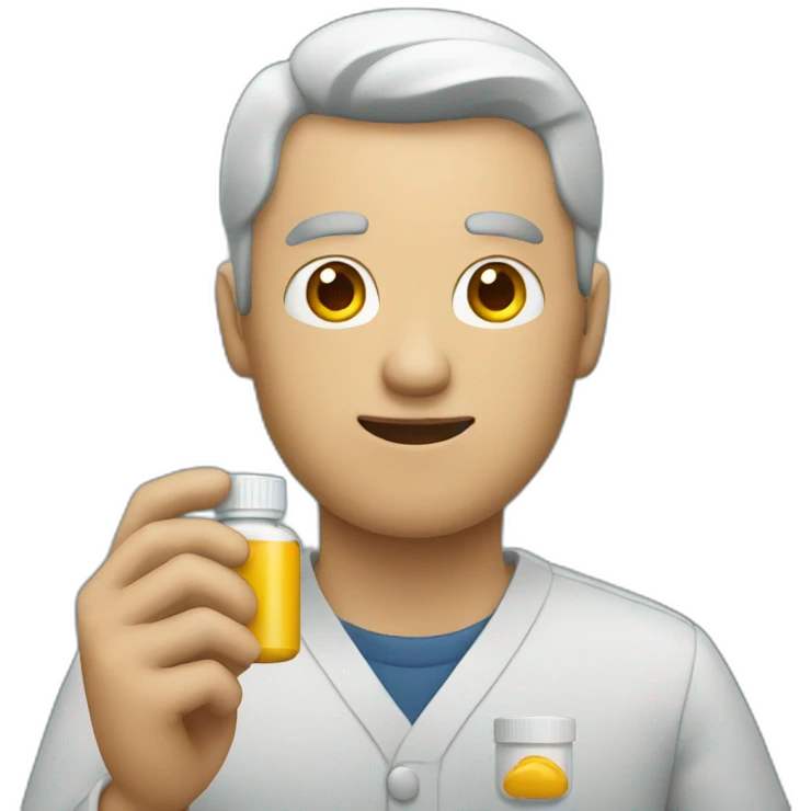Man holding medicine emoji