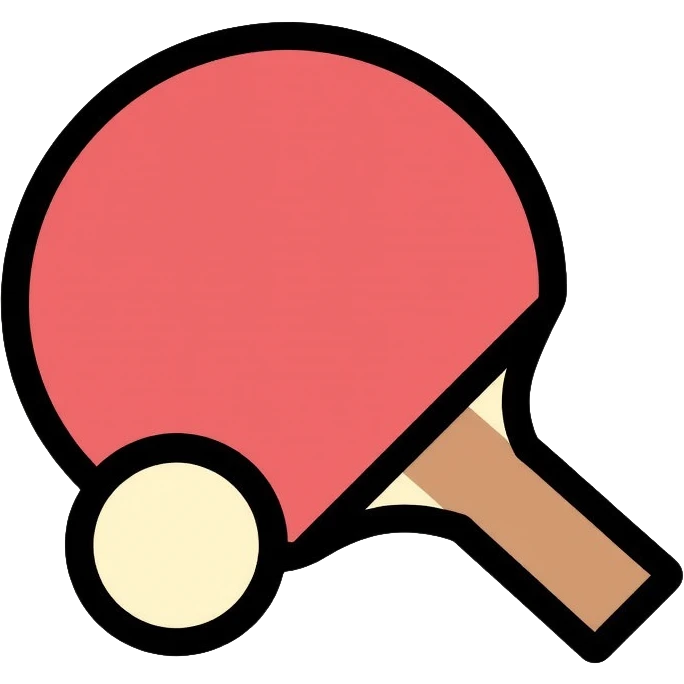 Pong game settings icon with paddle, ball, and gear emoji