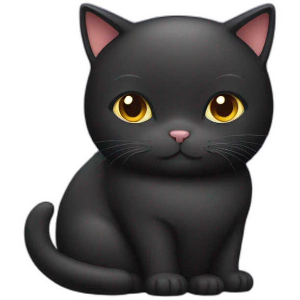 Fat black cat emoji