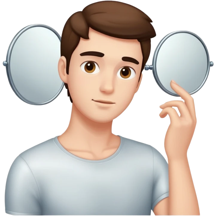 Guy checking himself emoji