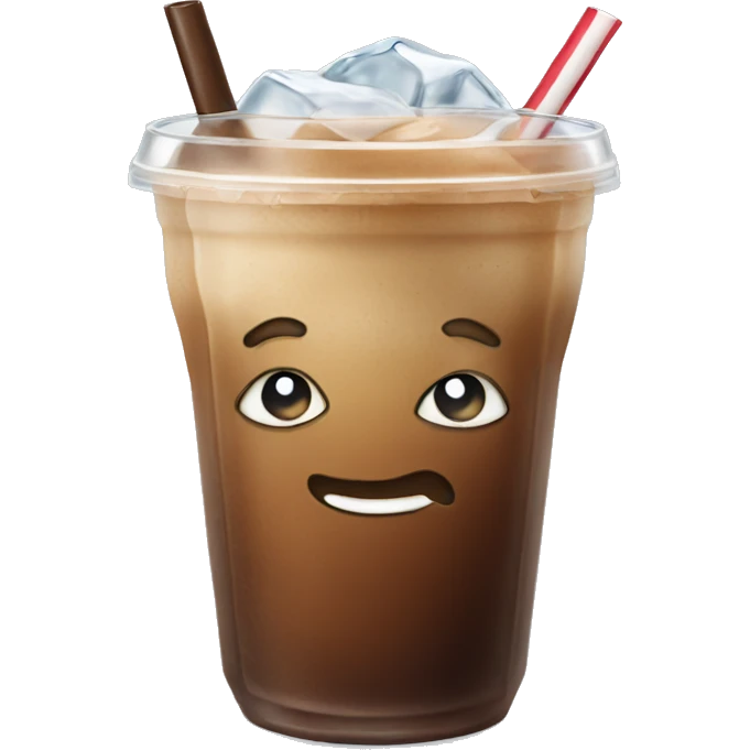 Ice coffee with iced cubes emoji
