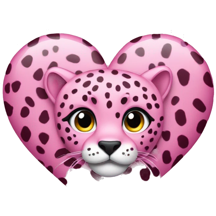 pink cheetah heart  emoji