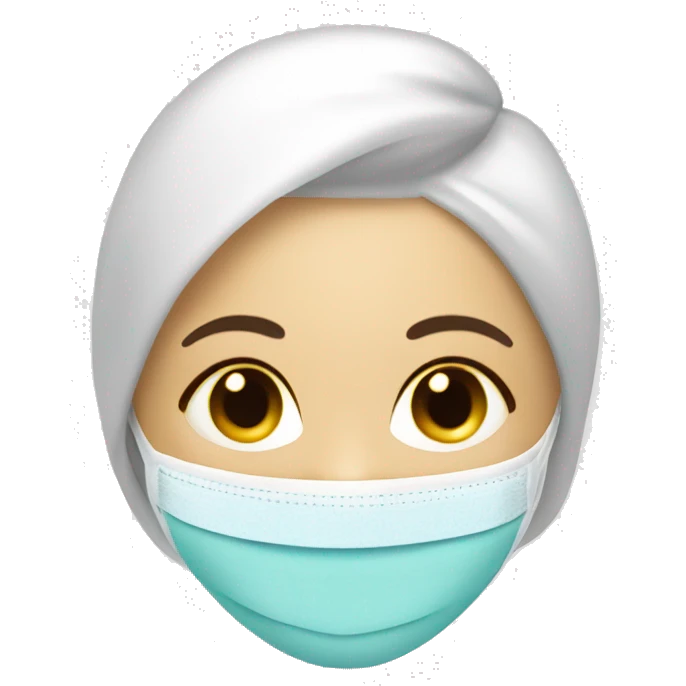 Lady with face mask spa beauty full face relaxing emoji