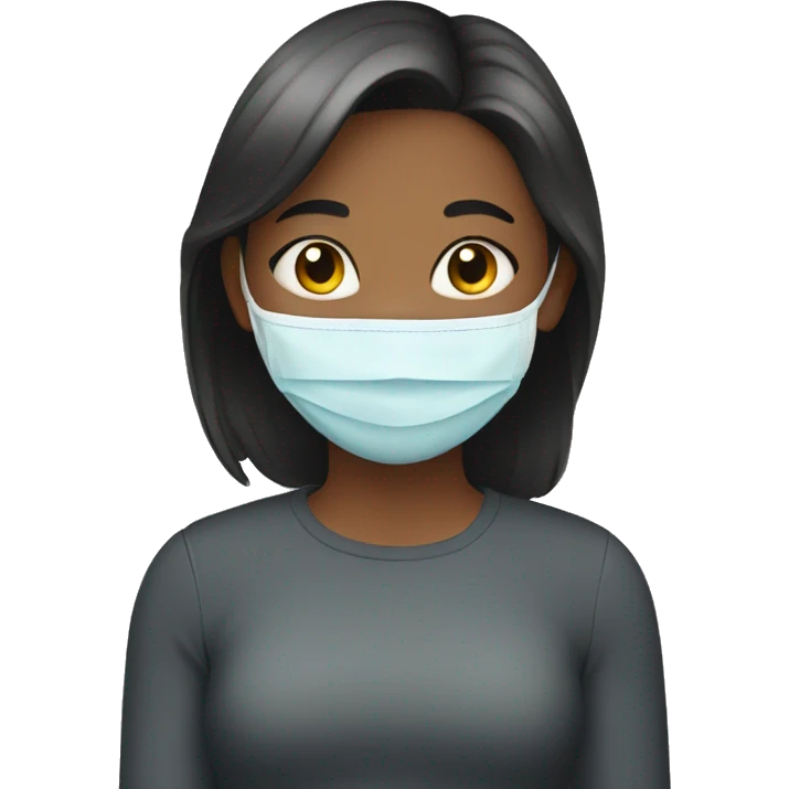 Girl with face mask emoji