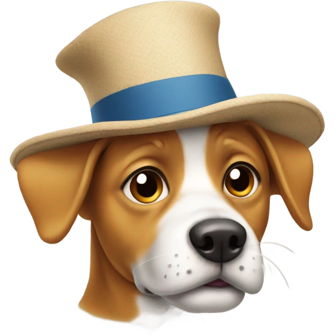 silly doggy with silly hat on emoji