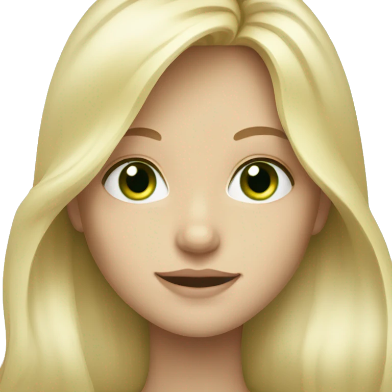 Girl with blonde long hair and white skin and green eyes  emoji