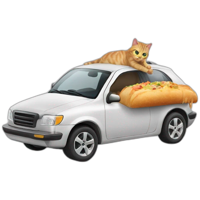 cat eating a car emoji