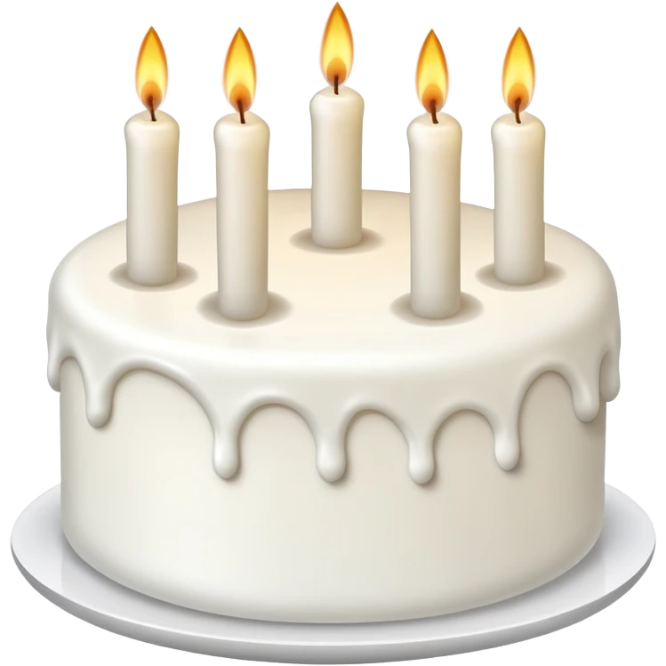 Beautiful white cake with candles  emoji