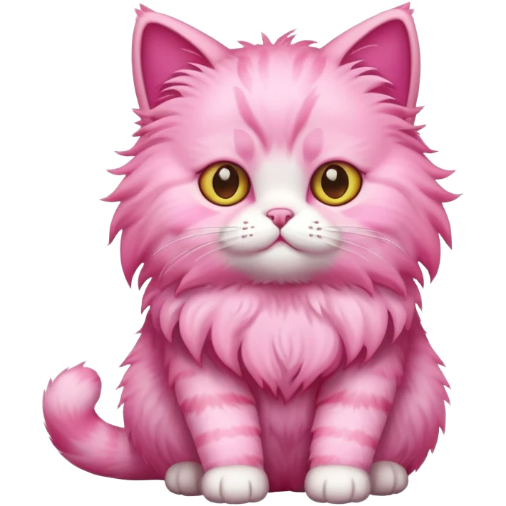 pink cat sitting full body emoji