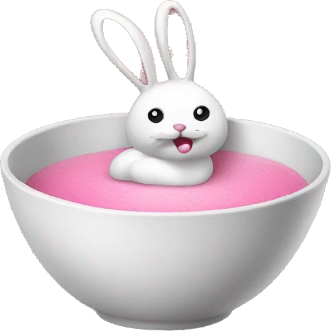 Habbit with bowl pink emoji