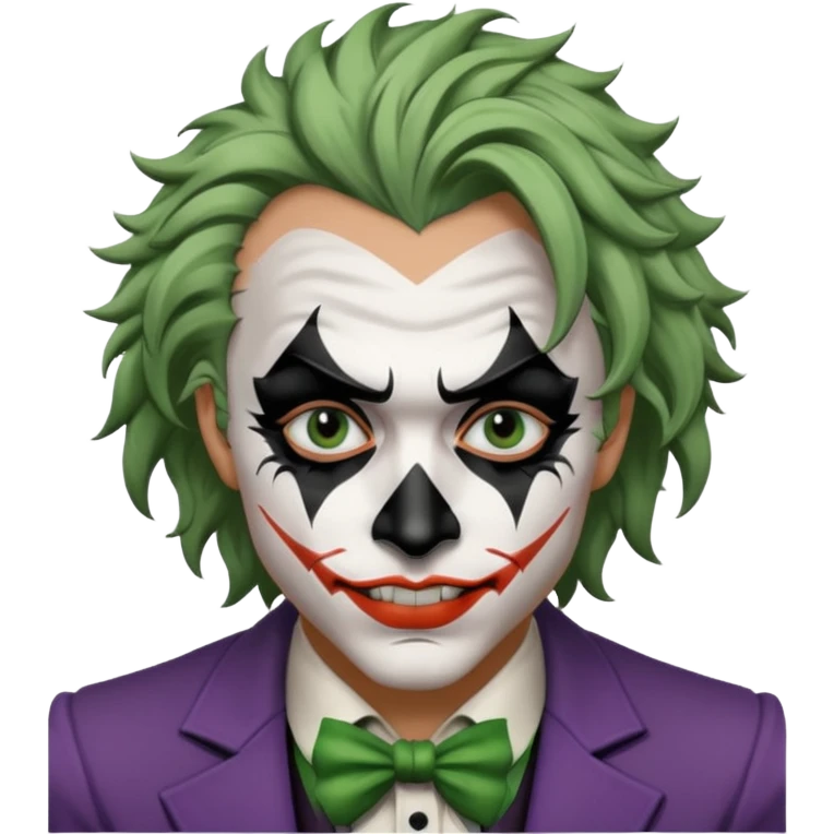 man with plack and white joker makeup emoji