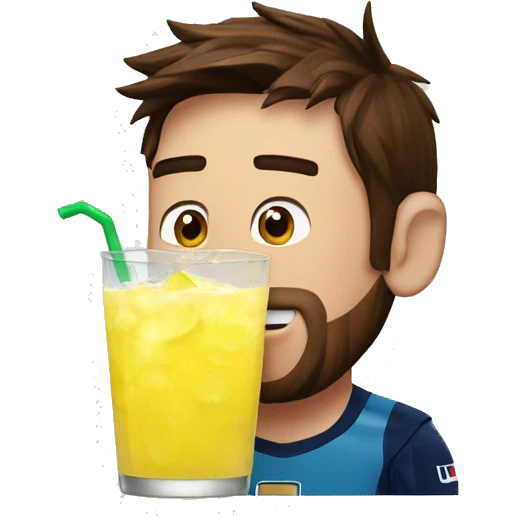 messi drinking minute maid lemonade emoji
