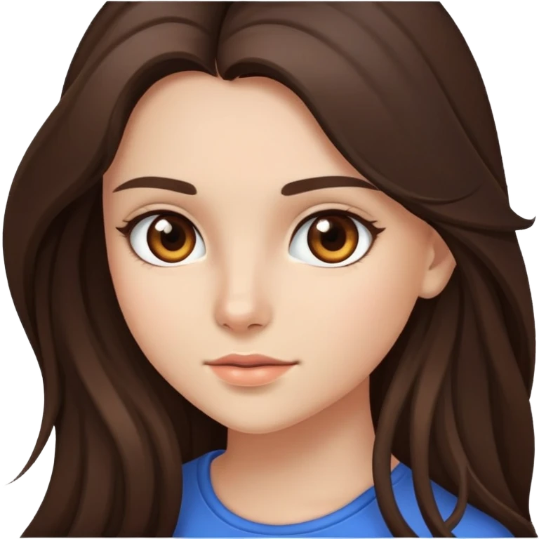 brunette girl long hair with brown eyes  emoji