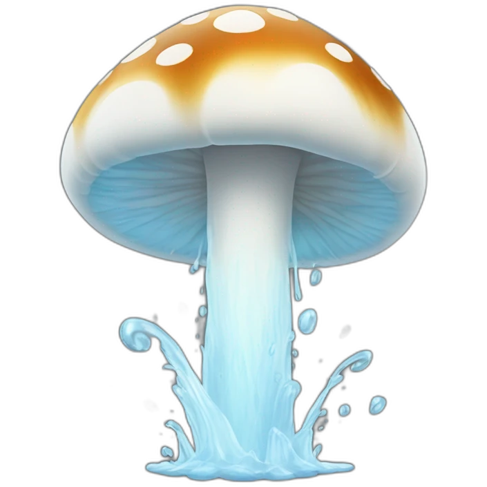 White water spurting from mushroom top emoji