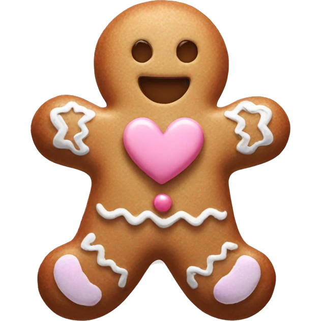 pastel gingerbread man with heart emoji