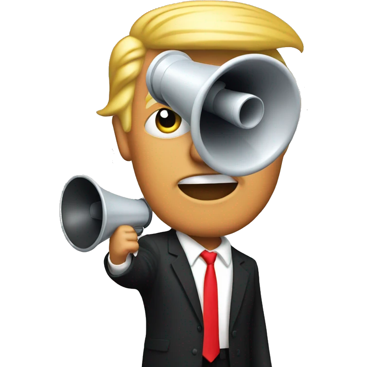 trump holds loudspeaker emoji