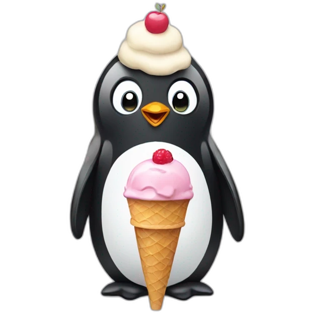 Penguin with ice cream  emoji